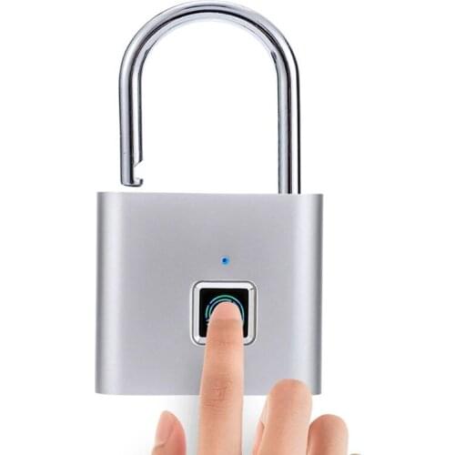 Smart Fingerprint Lock USB Charge Padlock Quick Unlock Metal Keyless Anti-theft Security Digital Lock for Door Luggage