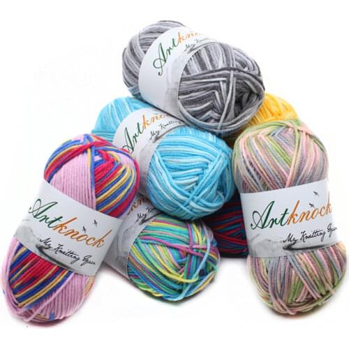 12Pcs Fancy Yarn Mix Colors Melange Thread Strings Cotton Blended Yarn Beautiful for Hand Knitting Sweater