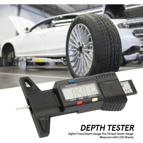 Tread Depth Tester Digital Tread Depth Gauge Tire Thread Tester Gauge Measurer Measuring Tool with LCD Display