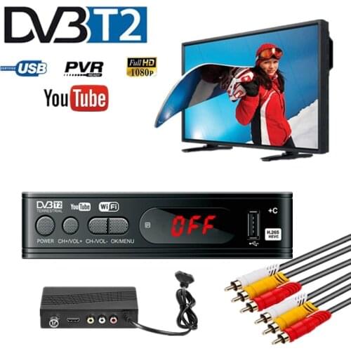 TV Tuner DVB T2 USB2.0 TV Box HD 1080P DVB-T2 Tuner Receiver Satellite Decoder Built-in Russian Manual For Monitor Adapter