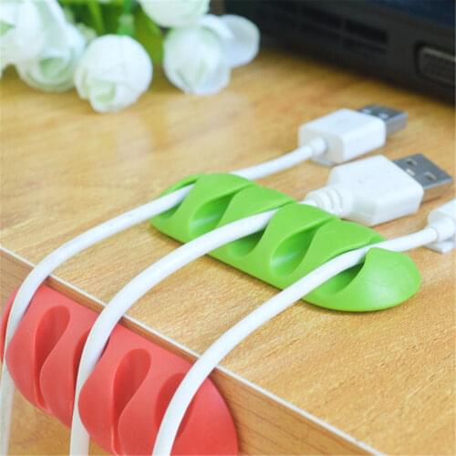 Cable Winder Earphone Cable Organizer Wire Storage Silicon Charger Holder Black