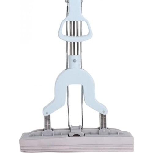 Stainless Steel Absorbent Sponge Mop Telescopic Handle Home Floor Cleaning Tool Handle Sweeper Cleaner Hand Push Sweeper Mop