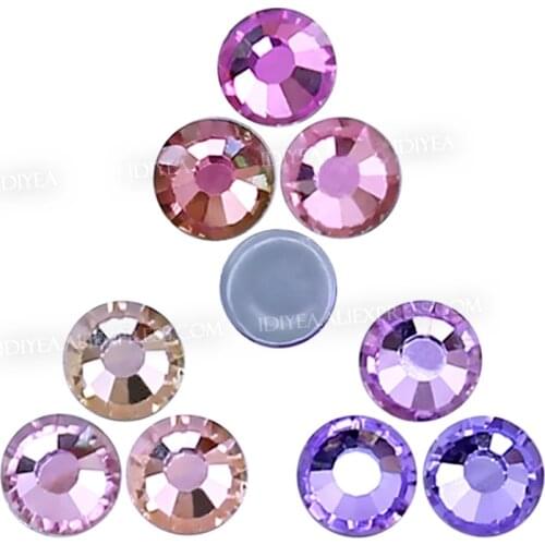 New Colors Vitrail Rose Lt.peach hotfix rhinestones flat back crystals strass stone to diy hot fix on fabric garment bag glitter