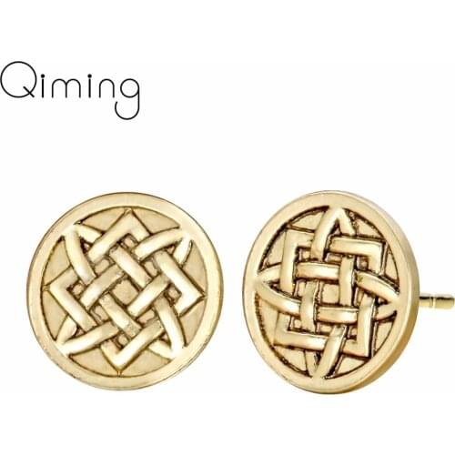 Viking Amulets Gold Womens Earrings Russian Style Lada Star Slavic Boy Stud Earrings Men Vintage Jewelry Friends Gift