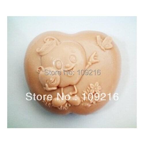 1pcs Apple Shaped (Zx1563) Silicone Handmade Soap Mold Crafts DIY Mold
