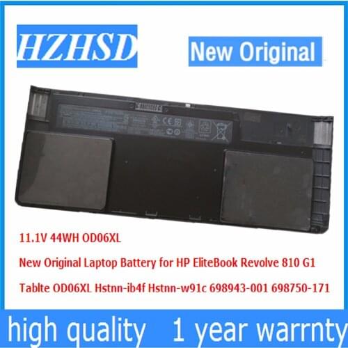 11.1V 44WH New Original OD06XL Laptop Battery for HP EliteBook Revolve 810 G1 Tablte Hstnn-ib4f Hstnn-w91c 698943-001 698750-171