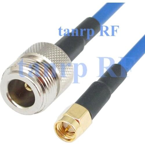 15CM coaxial Flexible blue jacket jumper extension cable RG402 6inch N female jack to SMA male plug RF adapter connector