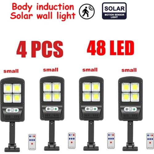 4pcs tabular oblong 48 COB LED Solar Light Motion Sensor Outdoor Recharged Waterproof Solar Garden Lamp Path Street Wall Spotlig