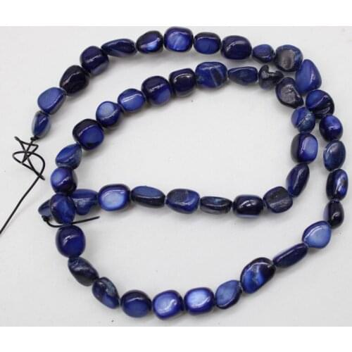 5-7mm Natural Gravel Irregular Square Shape Dye Blue Shell Beads Stone For Jewelry Making DIY Bracelet Necklace 15''/Strand