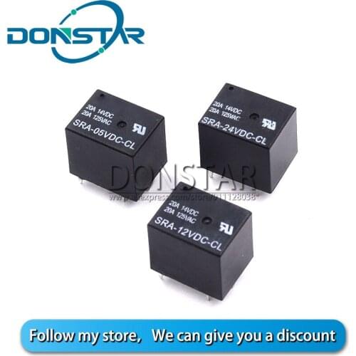 5PCS SRA-05VCD-CL SRA-12VCD-CL SRA-24VCD-CL 5V 12V 24V 14VDC 125VAC 20A 5 PIN DC Power Relay