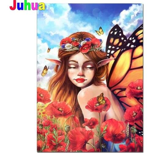 5d diamond painting fantasy Elf Butterfly Fairy diy full square drill diamond embroidery mosaic rhinestone Cartoon Girl