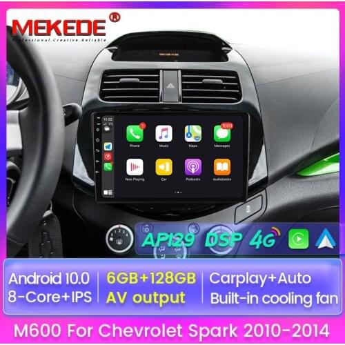 IPS 6+128G Android 10.0 4G LET Car Radio Multimedia Video Player for CHEVROLET Spark Beat Matiz Creative 2010-2014 WiFi DVD BT