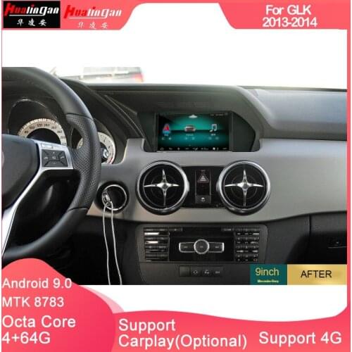 Hualingan For MercedesBenz GLK 2013-2014 car gps player multimedia Android9.0 Octa Core 4G internet 64G storage WIFI Carplay