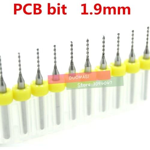 Free shipping 10pcs 1.9 mm PCB mini drill Bit tungsten steel carbide for print circuit board cnc drill Bits Machine