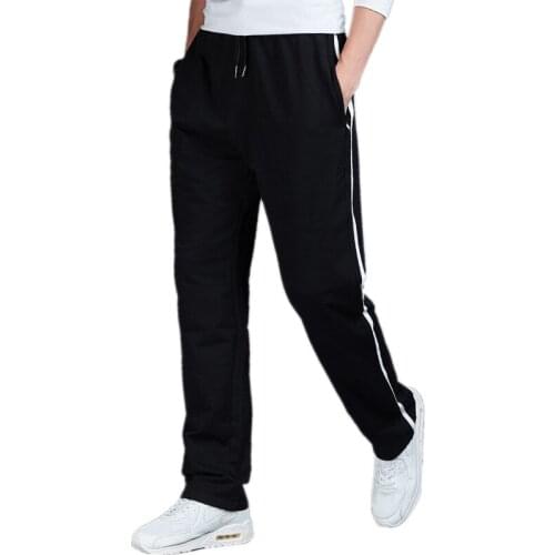 Fashion Casual Running Pants Mens 2021 Spring Summer Youth Sportswear Stripe Sports Loose Simple Straight Streetwear Trousers
