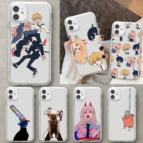 Anime Chainsaw Man Phone Case For iphone 5 5s se 2 6 6s 7 8 12 mini plus X XS XR 11 PRO MAX transparent tpu Etui fashion