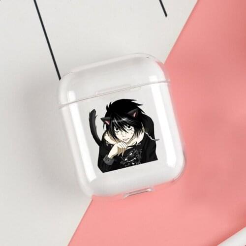 Death Note Catboy L Cases For Apple AirPods 1 2 Case Clear Wireless Bluetooth Earphone Case Protective Shell