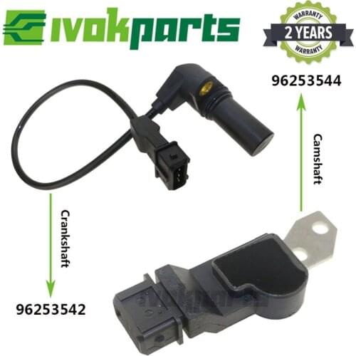 2Pcs Camshaft & Crankshaft Position Sensor For Chevy Chevrolet DAEWOO Aveo LACETTI NUBIRA KALOS PONTIAC WAVE 96253544 96253542