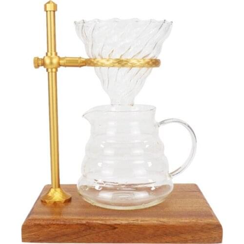 Wood Base Hand Coffee Filter Holder Adjustable Cup Holder Hand Coffee Filter Dripper Pot Rack Holder Stand Coffee Accessory