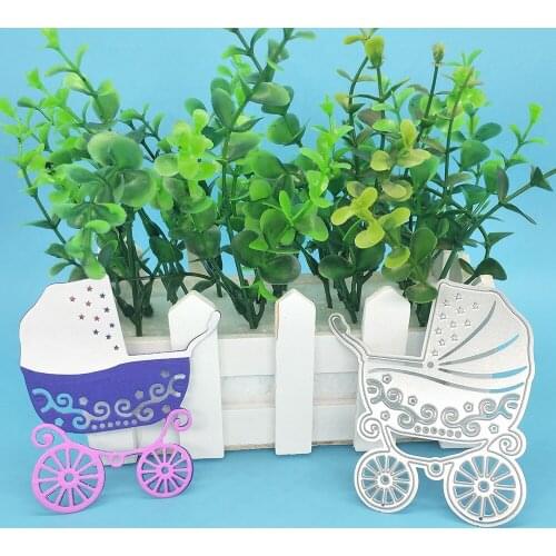 Baby stroller with lace, baby stroller metal cutting die, scrapbook, paper gift card, DIY decorative molding template