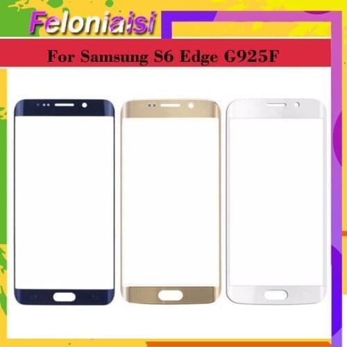 For Samsung Galaxy S6 edge G925 SM-G925V SM-G925P G925F G9250 Touch Screen Front Glass Panel TouchScreen Outer Lens