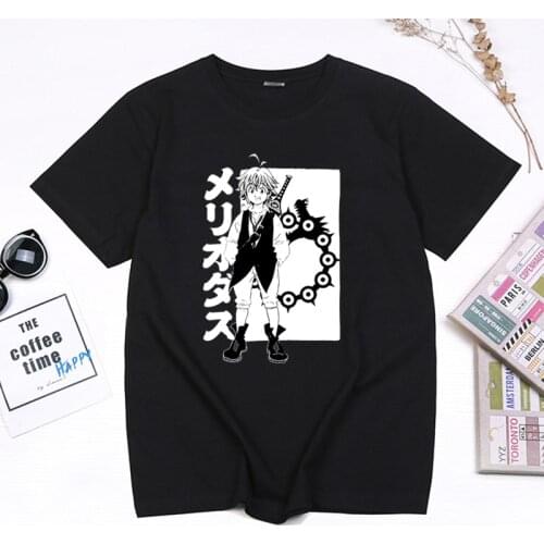 Japanese Anime Seven Deadly Sins Printed TShirt Manga Style Meliodas Graphic Tops Women Men Casual O-neck Harajuku Tee Camisetas