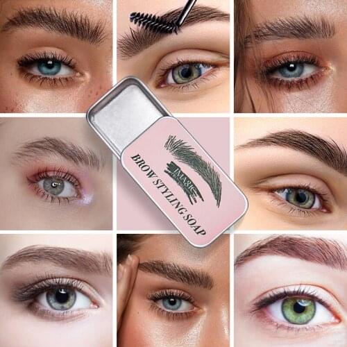 Eyebrow Gel Brows Wax Waterproof Long-Lasting 3D Feathery Wild Brow Styling Soap For Womens Natural Eyebrow Styling Cosmetics