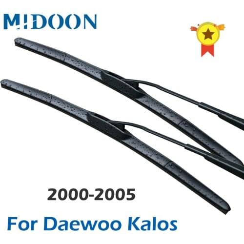 MIDOON Hybrid Wiper Blades for Daewoo Kalos Fit Hook Arms 2002 2003 2004 2005