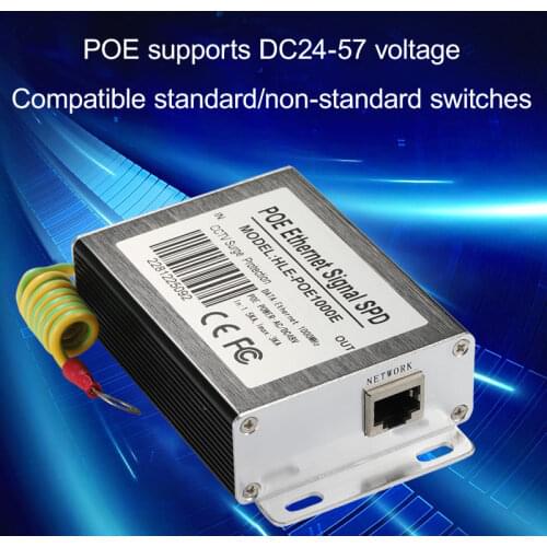 IP Camera Network POE Switch RJ45 & POE Surge Protector Protection device Lightning Arrester SPD for 1000M Ethernet Network