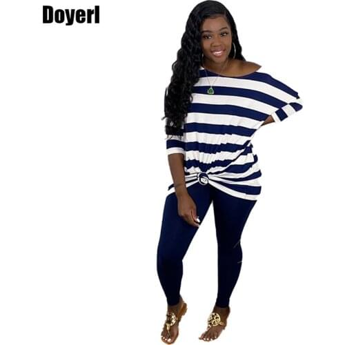 Striped Two Piece Legging Set for Women Suit Set Streetwear Lounge Wear Loose T Shirt Bodycon Pants Set Casual 2 Piece Outfits
