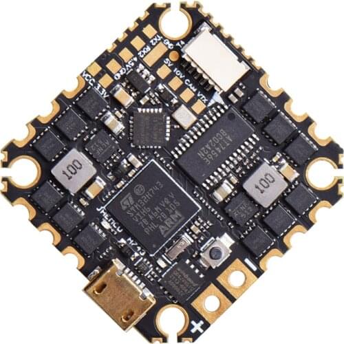 JHEMCU GH743AIO MPU6000 H743 OSD Dual BEC Flight Controller BLHELIS 40A 4in1 ESC 3-6S 30X30mm for RC FPV Racing Freestyle Drones