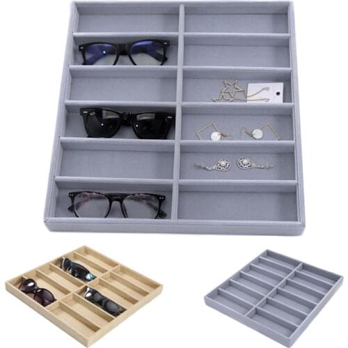 12 Checks Sunglasses Box Eyewear Organizer Display Case Collector Eyeglass Box Sunglasses Storage Box