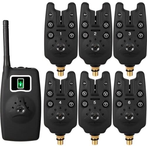 Lixada Wireless Fishing Bite Alarms Set Digital Fishing Alarm Kit LED Alarm Indicator Alert Bell Receiver with Zippered Box
