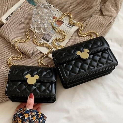 Mini PU Leather Crossbody Bags for Women 2021 Luxury Lingge Chain Shoulder Handbags Ladies Branded Summer Travel Lipstick Purse