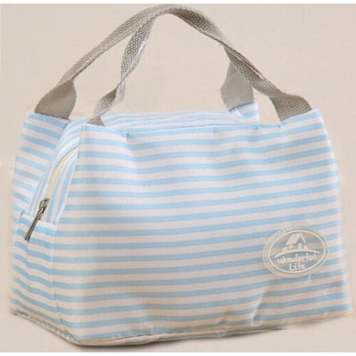 Korean Portable Lunch Box With Lunch Bag Fashion Oxford Waterproof Lunch Bag Picnic Cooler Female Student Lunch Insulated Bag
