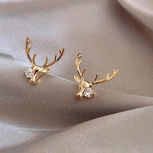 Fashion Deer Stud Earrings for Women Cute Elk Animal Earrings Pendientes Ear Jewelry Christmas Accessories Gifts Bijoux