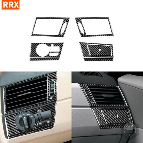 For BMW X3 E83 2004 2005 2006 2007 2008 2009 2010 Carbon Fiber Sticker Headlight Fog Lamp Switch Panel Air Outlet Frame Car Trim