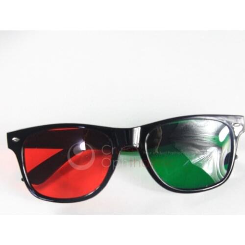 Premium Optometric Red/Green Tester Glasses Full Green/Red Color Distiction With Nylon Bag