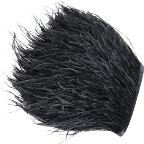 Wholesale 10 Meter Black Natural Ostrich Feather Trim Clothes Sewing Decorative Carnival Accessory Dress With Feather For Crafts