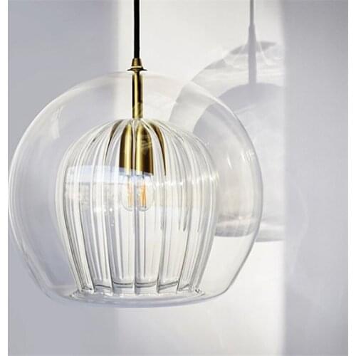 Restaurant Double Glass Pendant Lights E27 Living Room Dining Room Bedroom Lamps Modern Table Home Hanging Lights Staircase Lamp