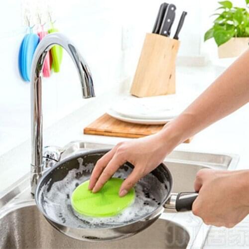 Dishes Silicone Brush Kitchen Cleaning Tool Pot Bowl Basin Spoon Ladle Washing Scrubber Multipurpose