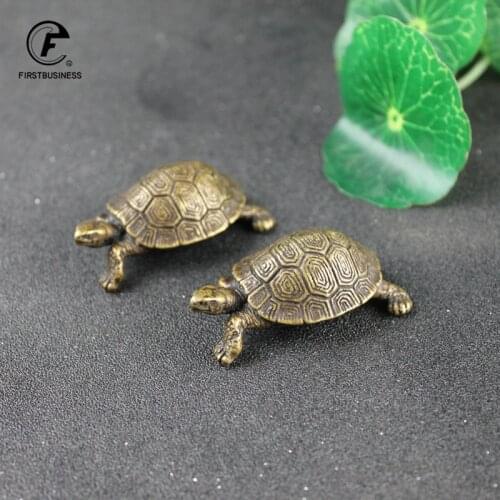 Pure Copper Turtle Statue Vintage Brass Tortoise Miniatures Figurines Home Decorations Car Ornament Desk Decor Accessories Craft
