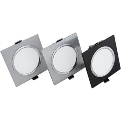 LED downlight 3W 5W 7W 12W silver white black 220V LED square downlight for kitchen/home/office indoor lighting