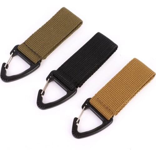 Outdoor Camping Hiking Molle Tactical Nylon Ribbon Knapsack Keychain Triangle Backpack Waist Bag Fastener Hook Buckle