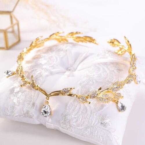 Fashion Silver Color Rose Gold Crowns Crystal Rhinestone Leaves Women Tiara Hair Jewelry Luxury Bridal Diadem Wedding Hairbands