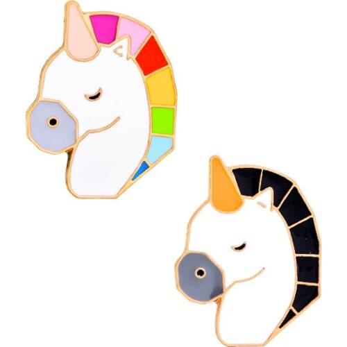 Cartoon Creative Colorful Horse Enamel Pin Animal Brooch Badge Lapel Denim Jackets Pins Brooches For Women Men Fashion Jewelry