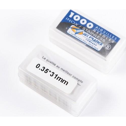 10 Boxes Mixed Sizes1000pcs/box Packaged Aiguilles Jet France High Grade Professional Loose Tattoo Needles Diameter 0.20-0.40 mm