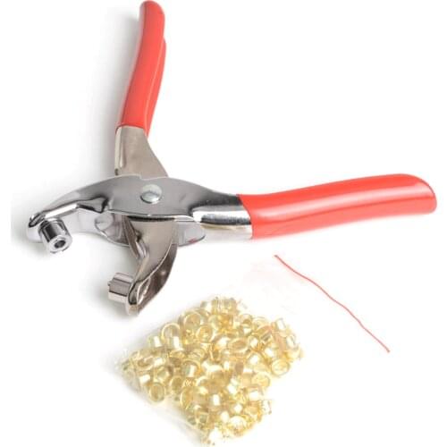 High quality 100pcs Eyelet and Metal Press Pliers For Eyelet Punch Hole Hand Belt Watch Band Holes Punches Tool Sewing Tools