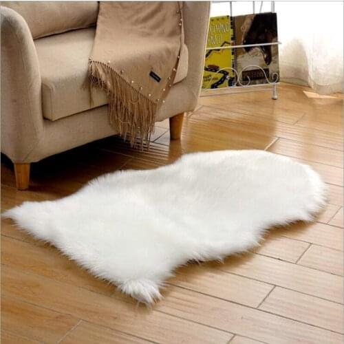 2020 Sheepskin Faux Fur Carpets Rugs For Home Bedroom Kids Living Room Chair Warm High Quality Non-slip White Gray