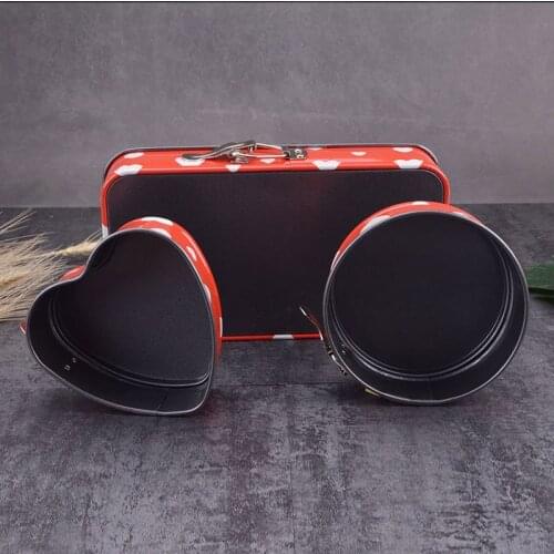 3Pcs-set Color box Mini Heart circular rectangle Cake mould Non stick Baking Set cake decorating tools cake stand skeleton